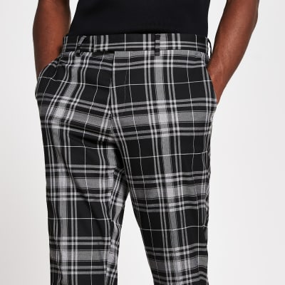 tartan stretch trousers