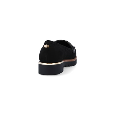 360 degree animation of product Black tassel detail loafers frame-10