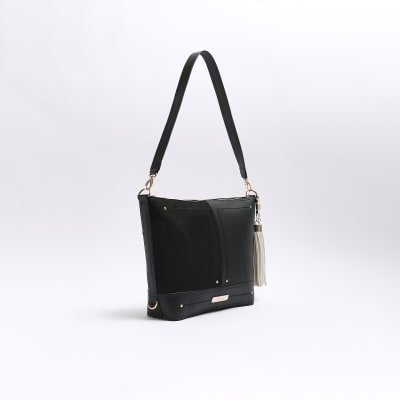 River Island slouch bag with chain detail in black