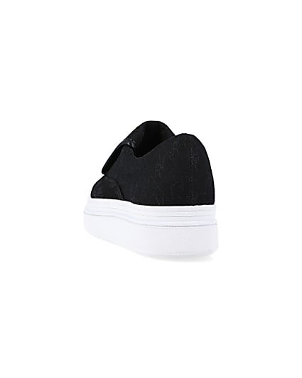 360 degree animation of product Black tassel faux leather trainers frame-8
