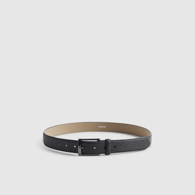 Black Textured Belt