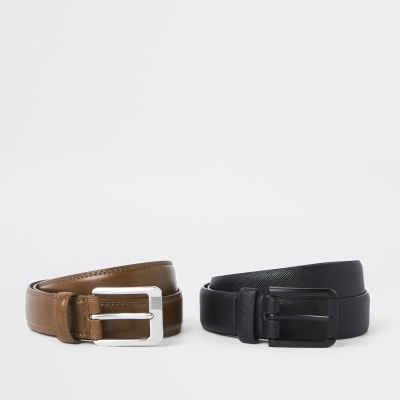 Black textured buckle belt pack