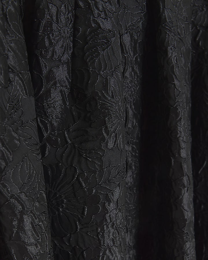 Black textured midi prom dress