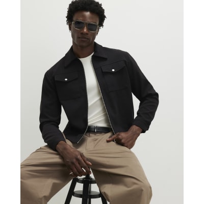 Black Textured Western Jacket
