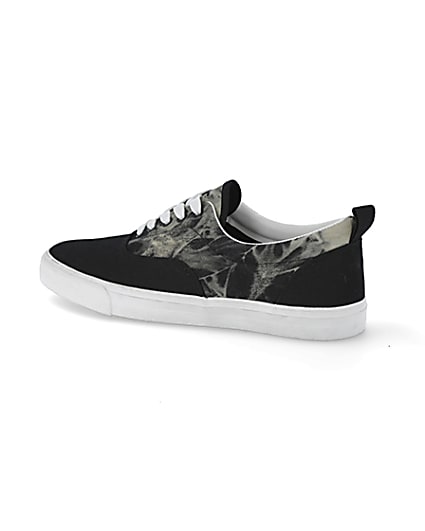 360 degree animation of product Black tie dye lace-up trainers frame-5