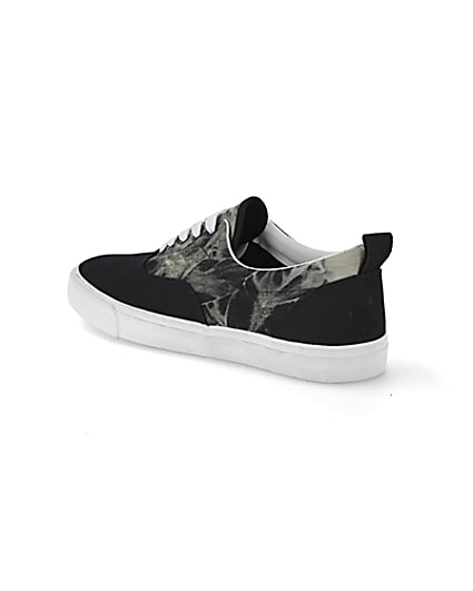 360 degree animation of product Black tie dye lace-up trainers frame-6