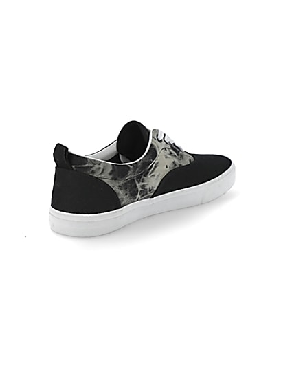 360 degree animation of product Black tie dye lace-up trainers frame-12