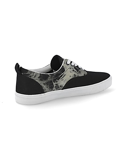 360 degree animation of product Black tie dye lace-up trainers frame-13