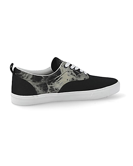 360 degree animation of product Black tie dye lace-up trainers frame-14