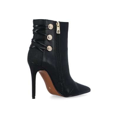 Black tie hotsell up heel boots