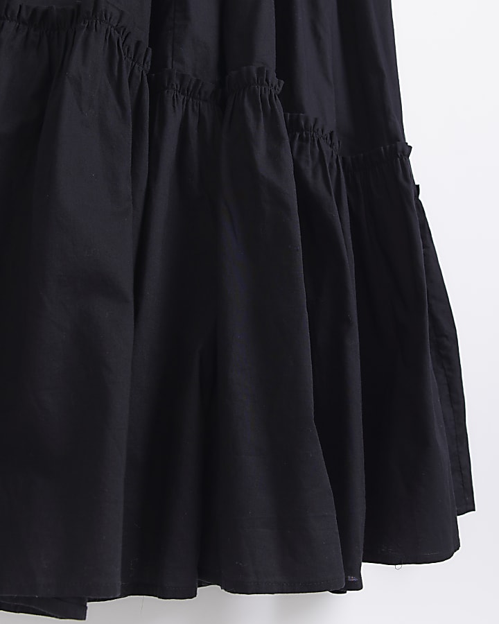 Black tiered cami midi dress