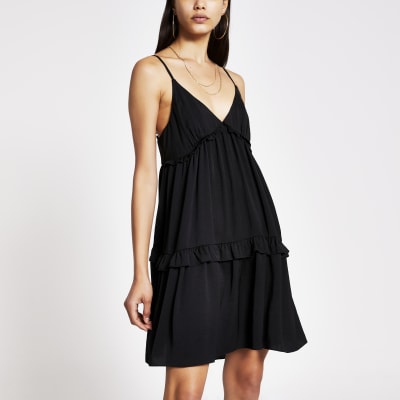 black cami swing dress