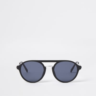 Black tinted lenses aviator sunglasses River Island