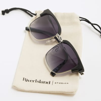 Black Tinted Lenses Square Sunglasses River Island