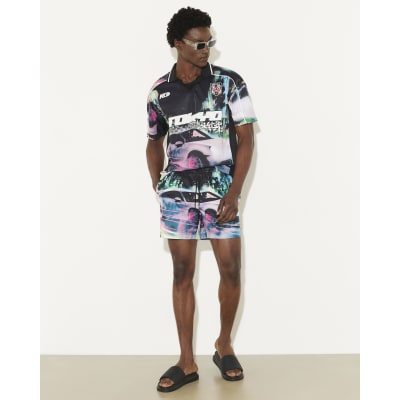 Black Tokyo Nights Swim Shorts