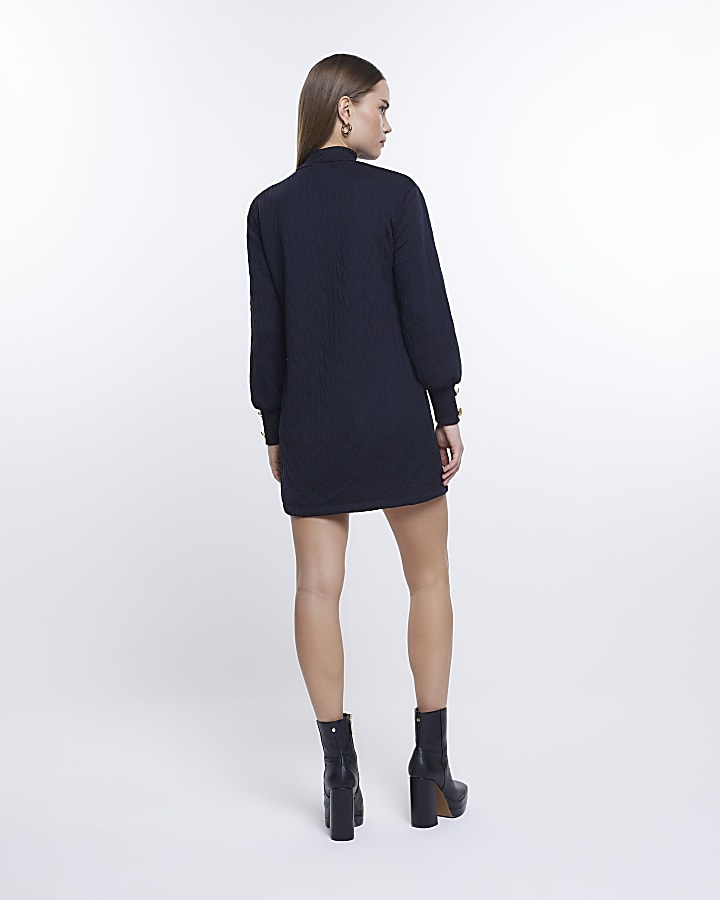 Black turtleneck mini jumper dress