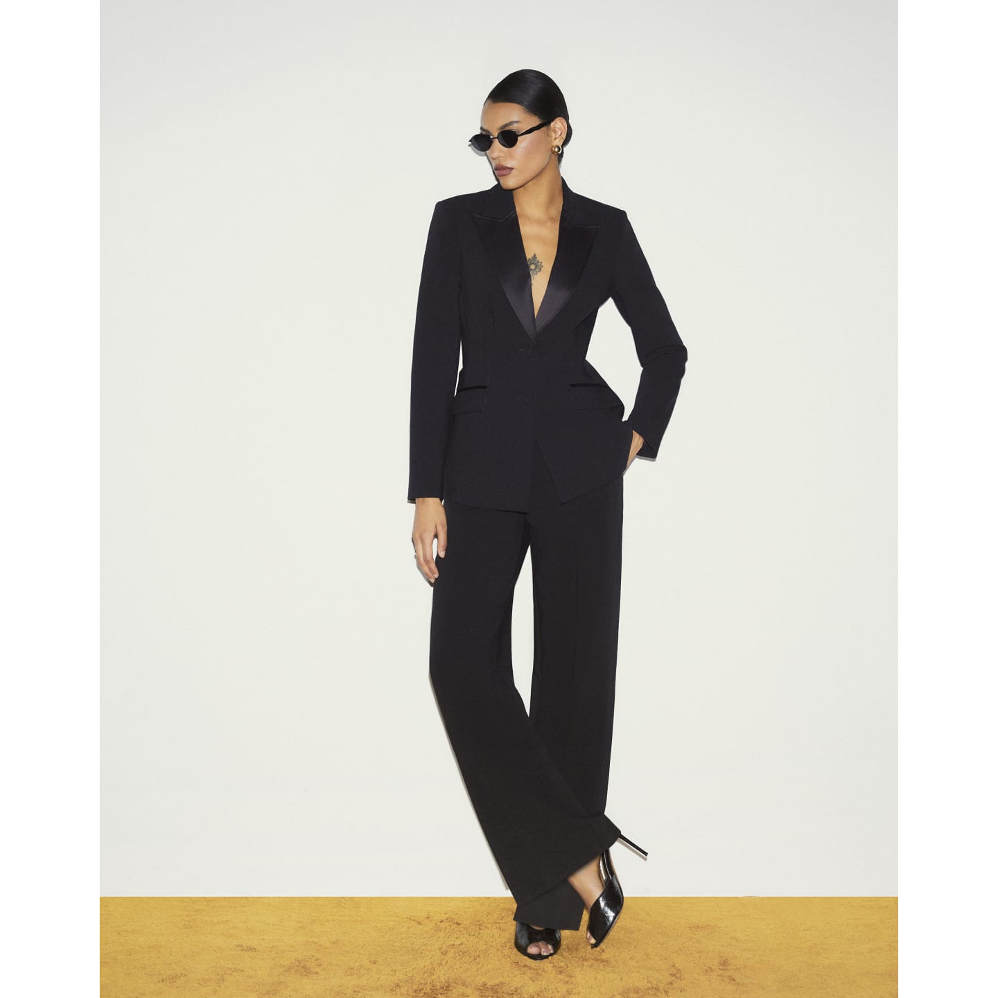 River Island Black Tux Detail Slim Leg Trousers — photo 1 of 1