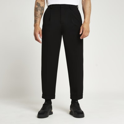 next black tapered trousers