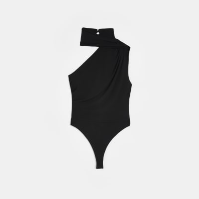 Black twist neck bodysuit