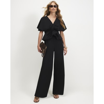 Black Twist Top Jumpsuit