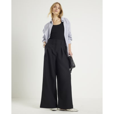 Black Ultra High Waist Wide Leg Trousers