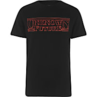 Black 'Unknown Future' print T-shirt