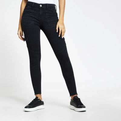 black jeans river island womens