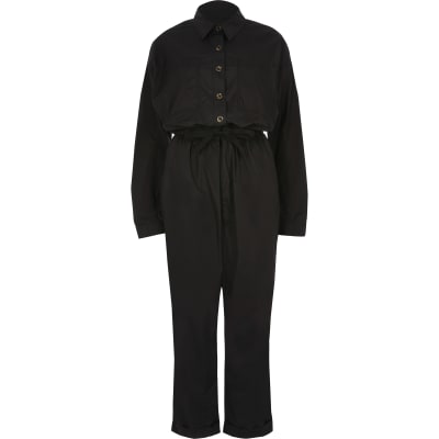 black utility boiler suit