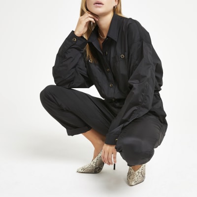 black utility boiler suit