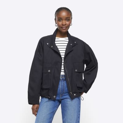 Black utility shacket | River Island