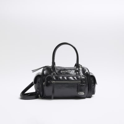 Black utility shoulder bag River Island