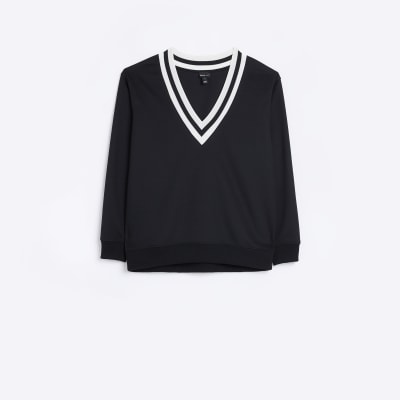 Black v-neck sweatshirt