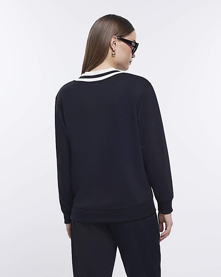 Black v-neck sweatshirt