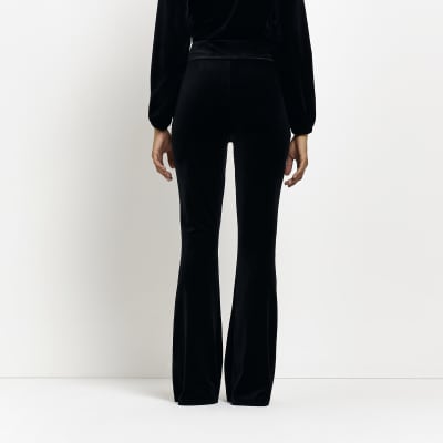 velour flared trousers