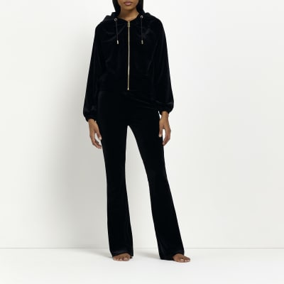 velour flared trousers