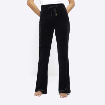 Black velvet joggers discount womens