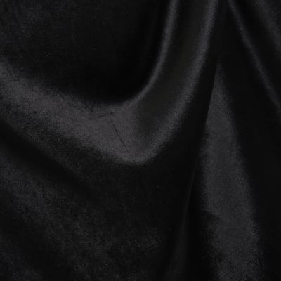 BLACK VELVET BANDEAU MINI DRESS
