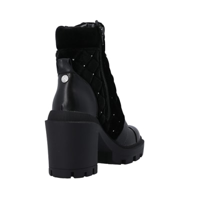 black velvet high heel boots