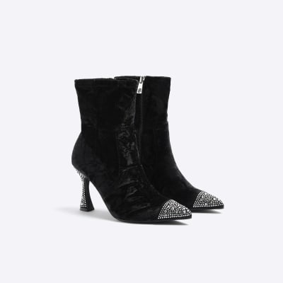 Rivet embellished stiletto ankle hot sale boots