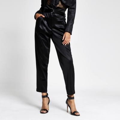 zara black velvet trousers