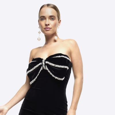 Black velvet dress river hot sale island