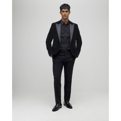Black Velvet Tuxedo Suit Trousers