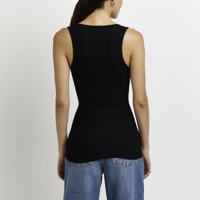 Black vest top River Island