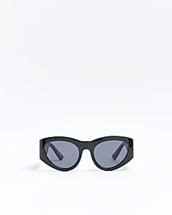 Black Visor Oversized Sunglasses