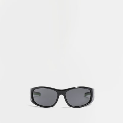 Black visor sunglasses River Island