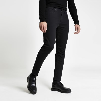 black tapered jeans