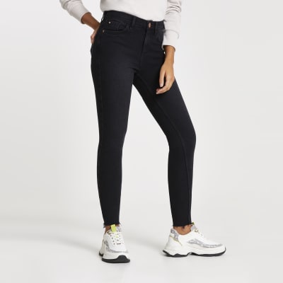 black jeans river island womens