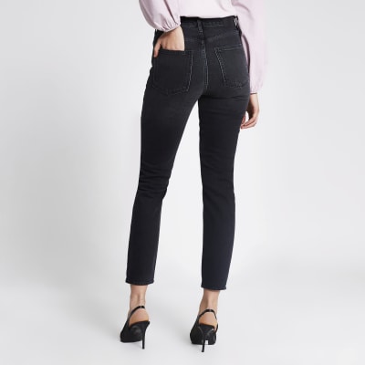 Black washed Brooke high rise slim jeans