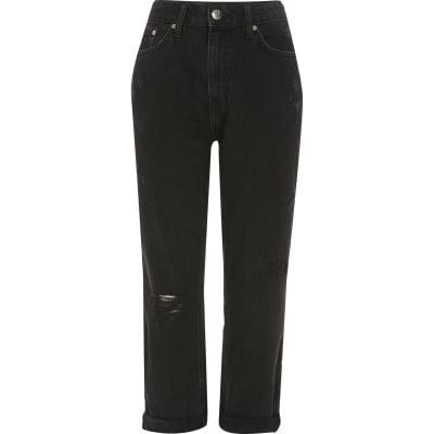 river island black mom jeans