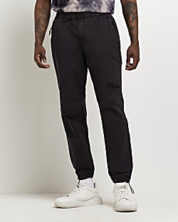 Black washed Regular fit Cargo trousers